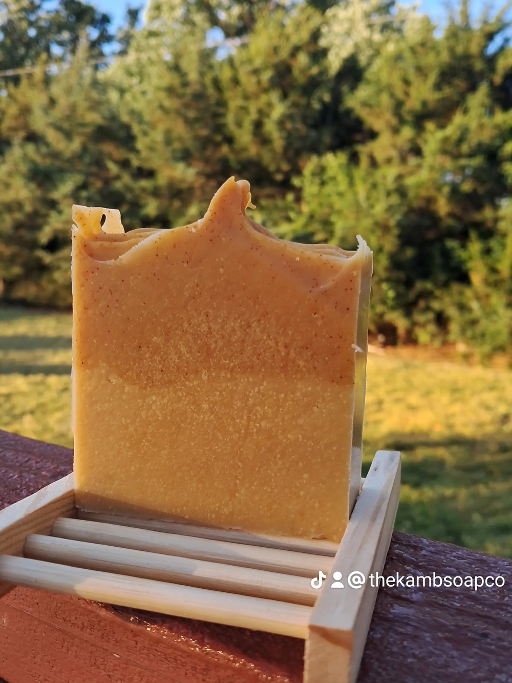 Handcrafted Two-Tone Orange Bar Soap by thekambsoapco